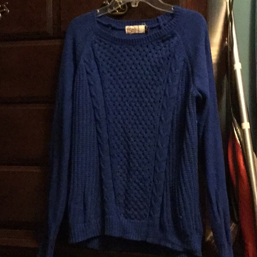 So Blue knit sweater